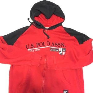 US Polo Assn Since 1890 Zip-Up Hoodie Red